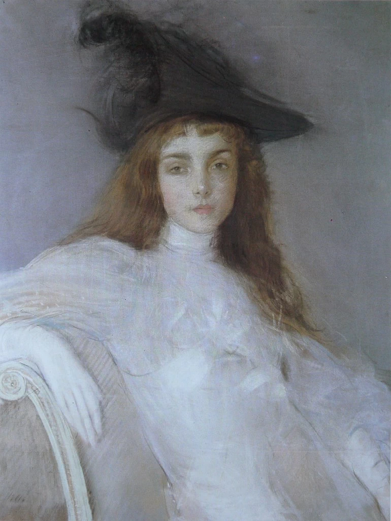 Ragazza con cappello nero Pastello - Louvre, Parigi